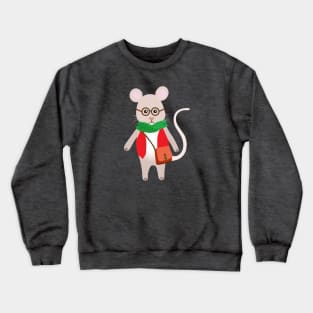 Woodland mouse with glasses Crewneck Sweatshirt